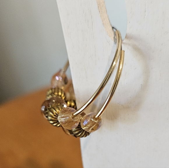 NWT'S - COWGIRL CONFETTI -  Pink Prairie Gold Plated Hoop Earrings - Picture 3 of 7